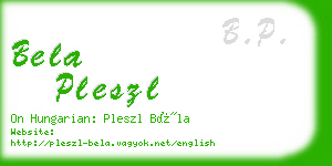 bela pleszl business card